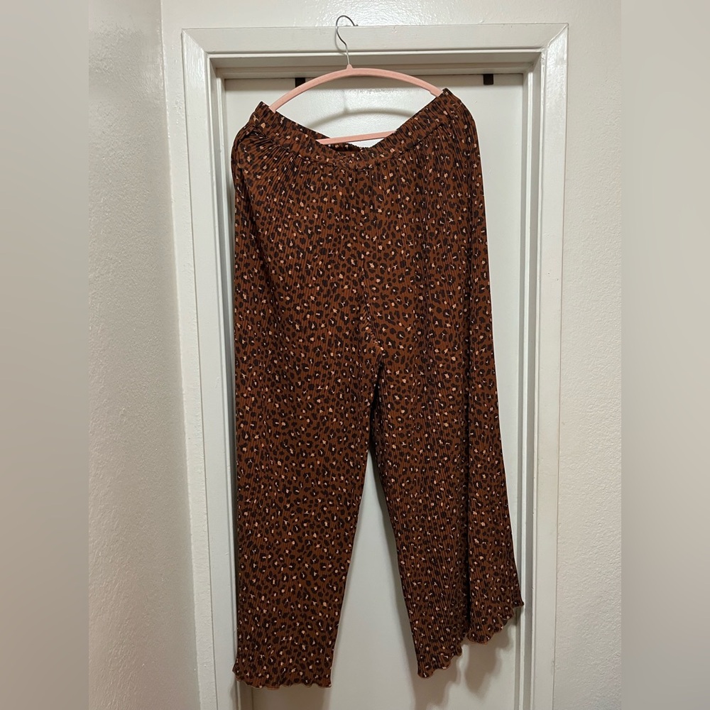Sezane Brown Leopard Print Pants